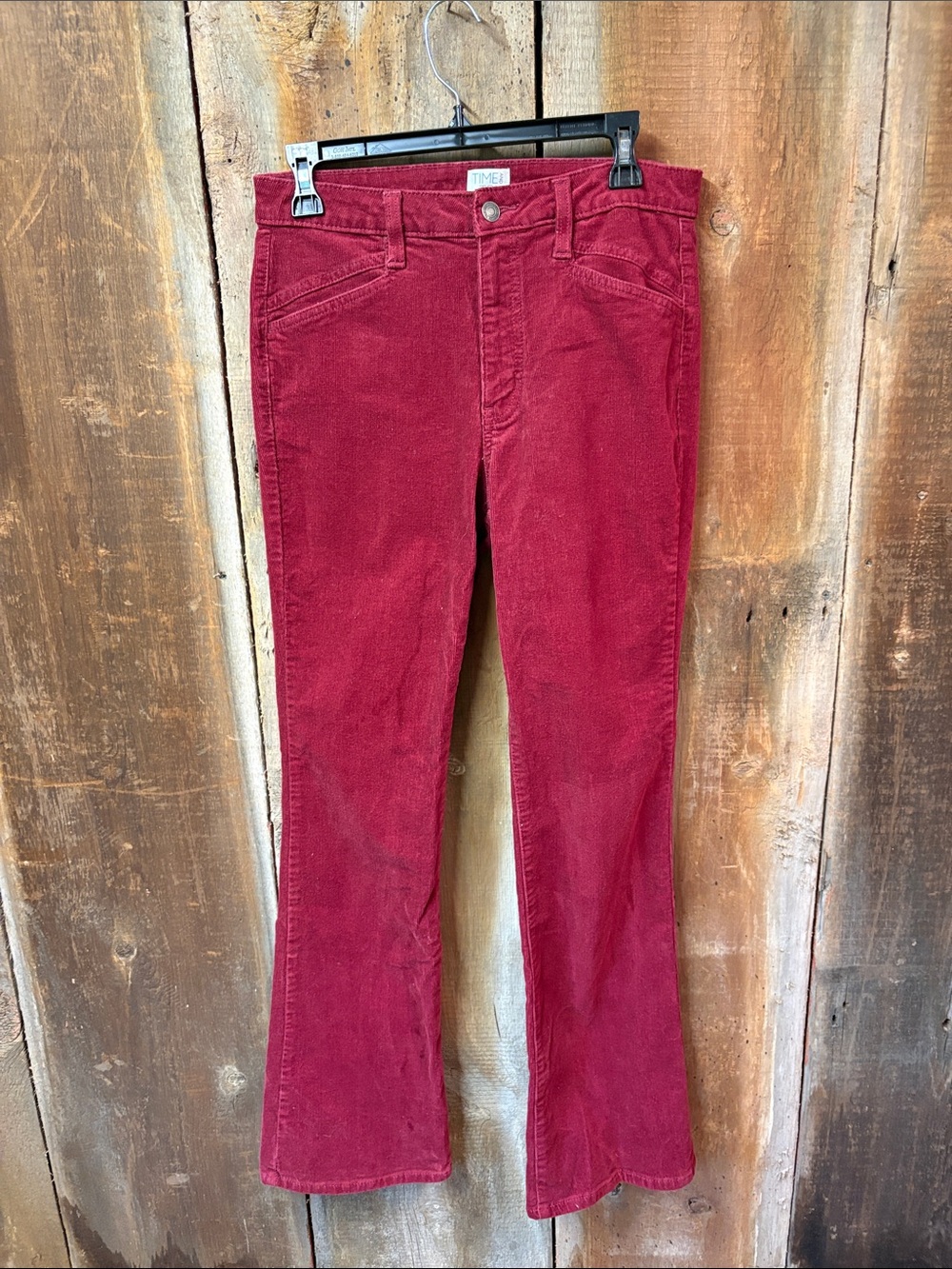 Full Length Wide Leg Corduroy Pant Dark Burgundy Wine Women’s Size 8 Fall Vibes